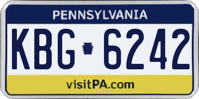 PA license plate KBG6242