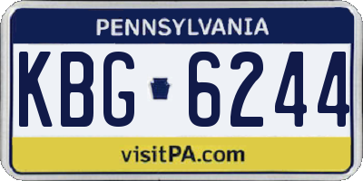 PA license plate KBG6244