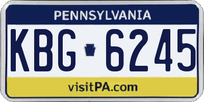 PA license plate KBG6245