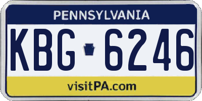 PA license plate KBG6246
