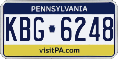 PA license plate KBG6248