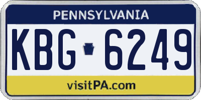 PA license plate KBG6249