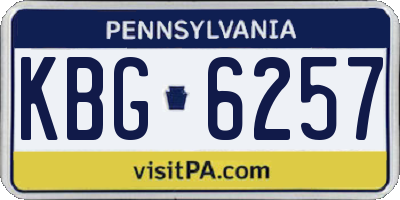 PA license plate KBG6257