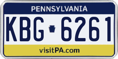 PA license plate KBG6261