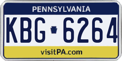 PA license plate KBG6264