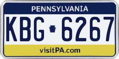 PA license plate KBG6267