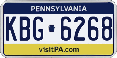 PA license plate KBG6268