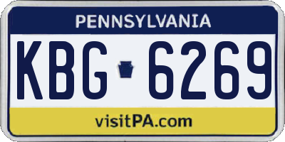 PA license plate KBG6269