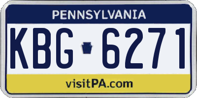 PA license plate KBG6271