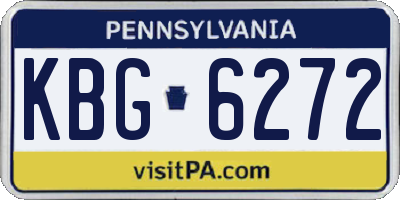 PA license plate KBG6272