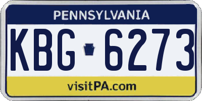 PA license plate KBG6273