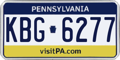 PA license plate KBG6277