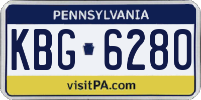 PA license plate KBG6280