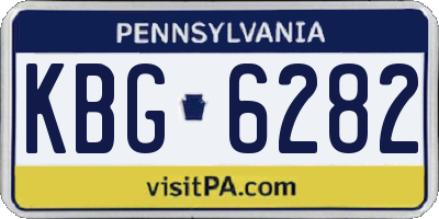 PA license plate KBG6282