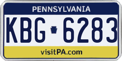 PA license plate KBG6283