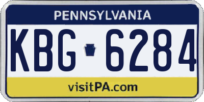 PA license plate KBG6284