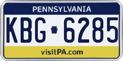 PA license plate KBG6285