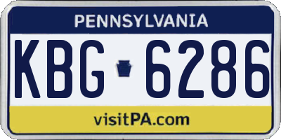PA license plate KBG6286