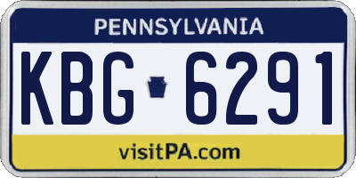 PA license plate KBG6291