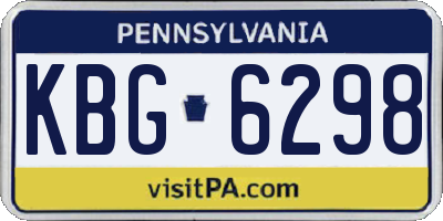 PA license plate KBG6298