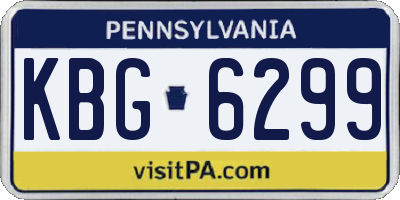 PA license plate KBG6299
