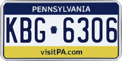 PA license plate KBG6306
