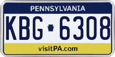 PA license plate KBG6308