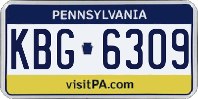 PA license plate KBG6309