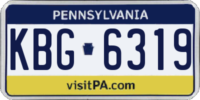 PA license plate KBG6319
