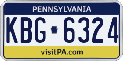 PA license plate KBG6324