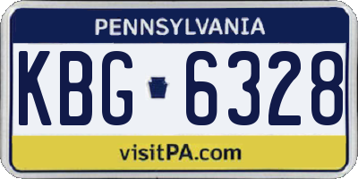 PA license plate KBG6328