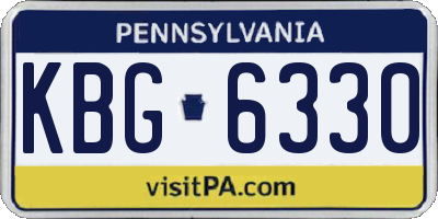 PA license plate KBG6330