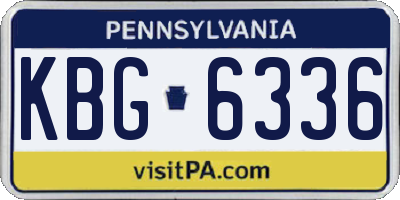 PA license plate KBG6336