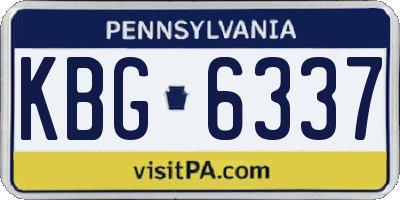 PA license plate KBG6337