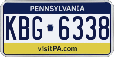 PA license plate KBG6338