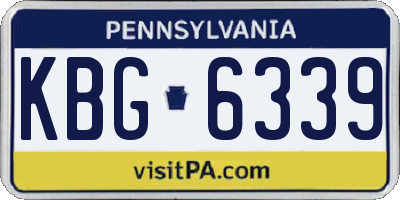 PA license plate KBG6339