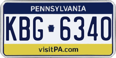 PA license plate KBG6340