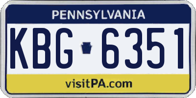 PA license plate KBG6351