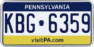 PA license plate KBG6359