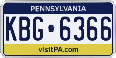 PA license plate KBG6366