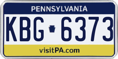 PA license plate KBG6373