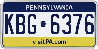 PA license plate KBG6376