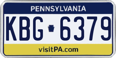 PA license plate KBG6379