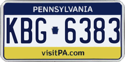 PA license plate KBG6383