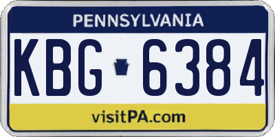 PA license plate KBG6384