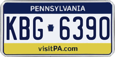 PA license plate KBG6390