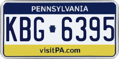 PA license plate KBG6395