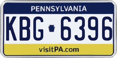PA license plate KBG6396