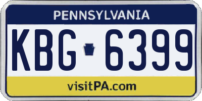 PA license plate KBG6399