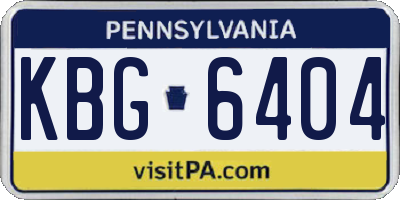 PA license plate KBG6404
